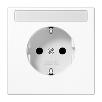 JUNG Штепсельная розетка SCHUKO 16A, 250V~  с полем для надписи, белый LS1521NAWW