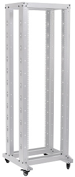 IEK LINEA F ITK 19" двухрамная стойка, 42U, 600x600, на роликах, серая LF35-42U66-2R