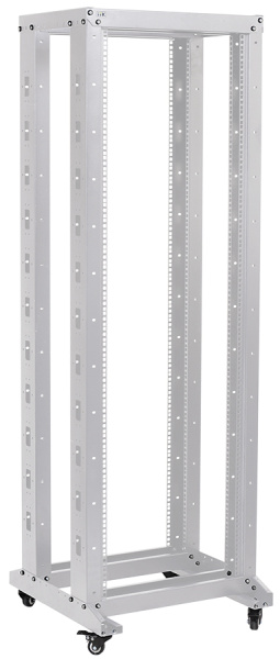 IEK LINEA F ITK 19" двухрамная стойка, 42U, 600x600, на роликах, серая LF35-42U66-2R