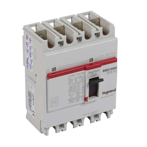 Legrand DRX125 термомагнитный 20A 4П 36KA 027071