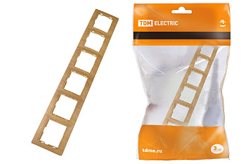 TDM Рамка 6 постовая горизонтальная "ЭКО" (сосна) "Таймыр" SQ1814-0234