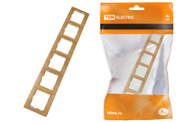 TDM Рамка 6 постовая горизонтальная "ЭКО" (сосна) "Таймыр" SQ1814-0234