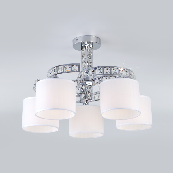 Eurosvet Потолочная люстра с абажурами 60104/5 хром a045239