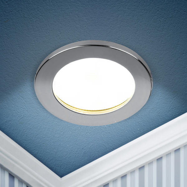 ЭРА Встраиваемый светильник влагозащищенный ЭРА KL95 CH GX53 IP44 хром