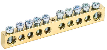 IEK Шина PEN земля-ноль 8х12мм 10/1 (10групп/креп по цент)