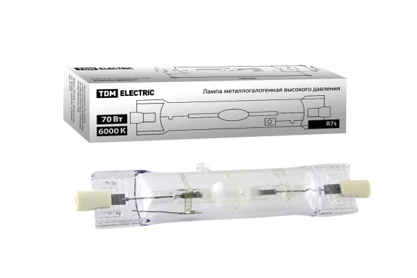 TDM Лампа металлогалогенная ДРИ 70 6000 К Rх7s SQ0325-0012