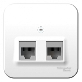 Systeme Electric Blanca наруж Бел Розетка 2-ая компьютерная RJ45, кат.5E, изолир. пластина