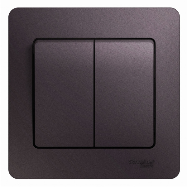 Купить Systeme Electric Glossa Сиреневый туман Выключатель 2-клавишный сх.5, 10AX (в сборе)