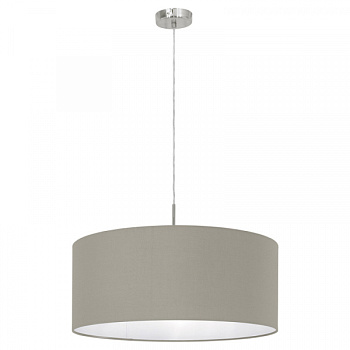 Eglo EG_31576 Подвес PASTERI, 1х60W (E27), O530, никель мат./текстиль, серо-коричневый Eglo EG_31576 Подвес PASTERI, 1х60W (E27), O530, никель мат./текстиль, серо-коричневый