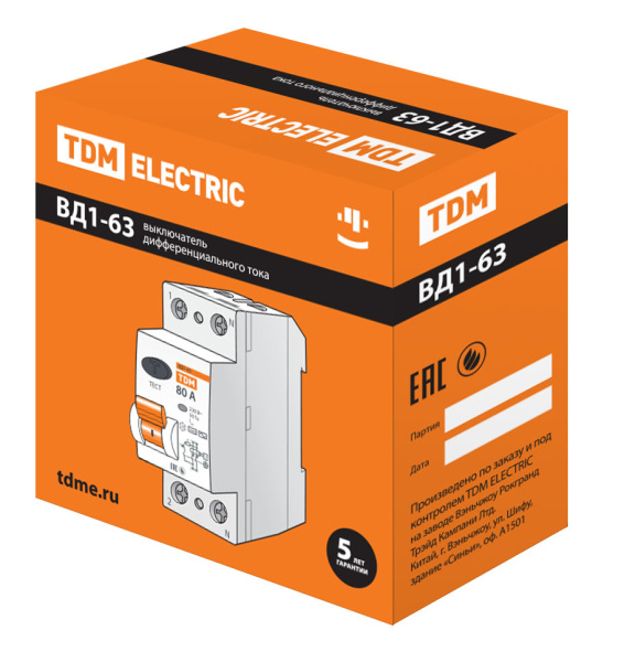 Купить TDM УЗО ВД1-63 2Р 100А 100мА SQ0203-0023