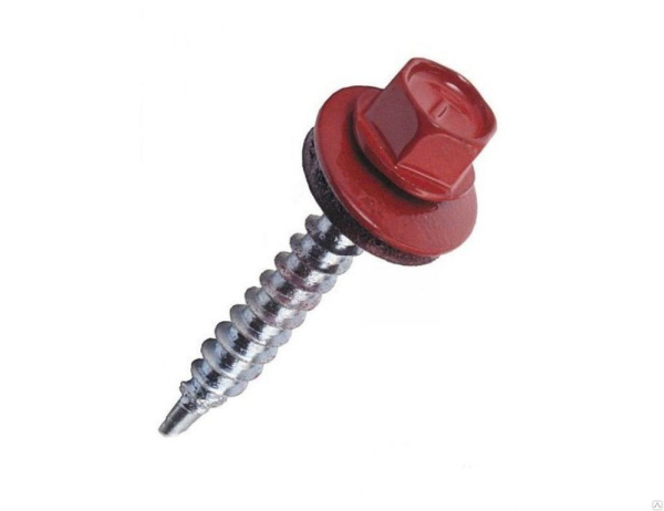 Купить Tech-Krep Саморез КР св. 4,8х35 RAL-3011 (тёмно-красный) (60 шт) - коробка с ок 112032