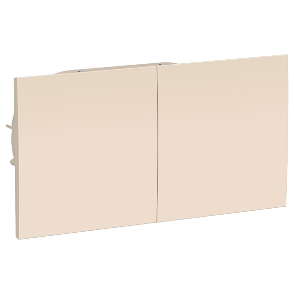 Systeme Electric AtlasDesign Беж Розетка с/з двойная, со шторками, с крышкой, 16А, в сборе
