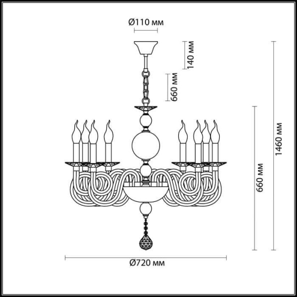 Купить Odeon Light 4601/8 ODL19 506 хром/дымчатый/хрусталь Люстра E14 8*40W IRIA