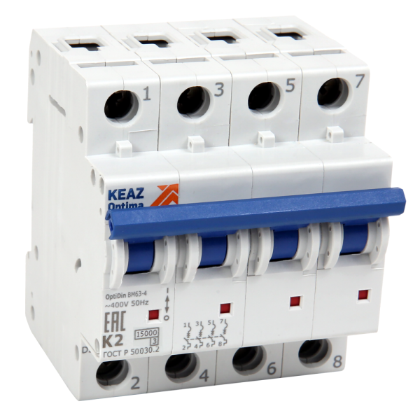 КЭАЗ Выключатель автоматический модульный OptiDin ВМ63-4L32-15-УХЛ3 342157