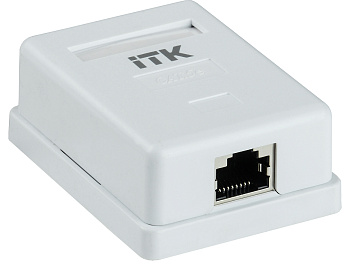 IEK ITK Настенная информационная розетка RJ45 категория 5E FTP 1-порт CS2-1C5EF-12
