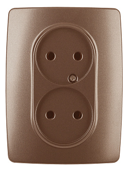ЭРА 12-2107-14 Розетка 2X2P, 16A-250В, IP20, 12, Медь