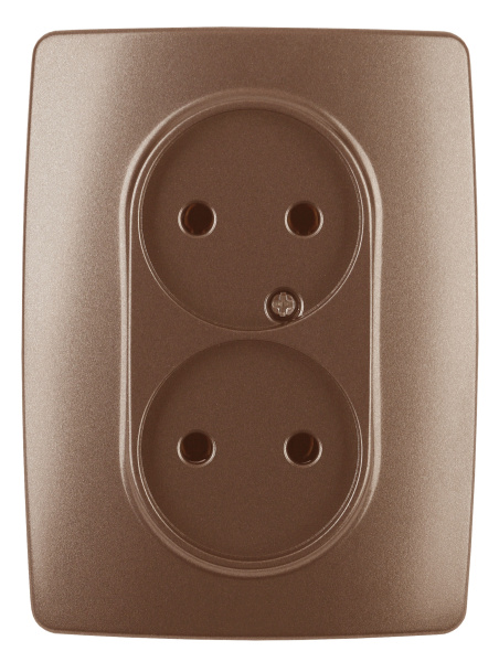 ЭРА 12-2107-14 Розетка 2X2P, 16A-250В, IP20, 12, Медь
