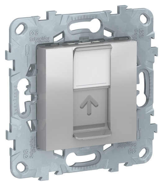 Купить SE Unica New Алюминий Розетка компьютерная, RJ45, одиночная кат. 6 UTP NU541530