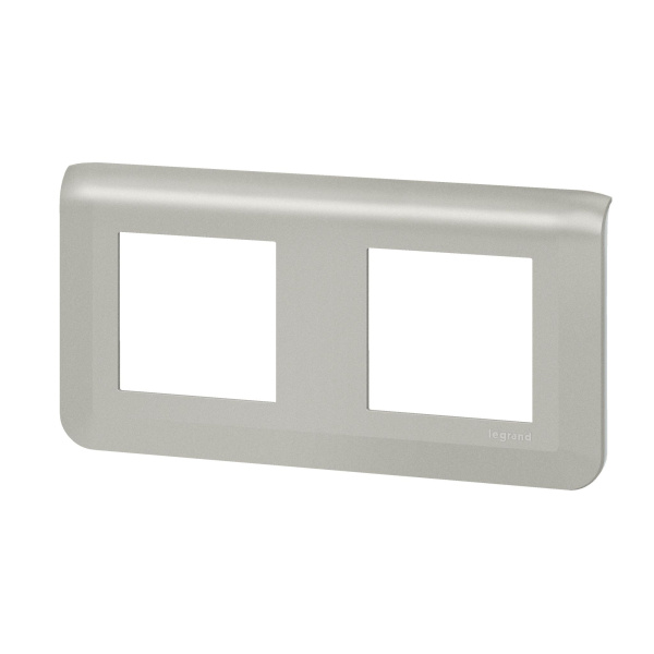 Купить Legrand Mosaiс Рамка - Программа Mosaic - 2Х2 модуля - алюминий 079304L