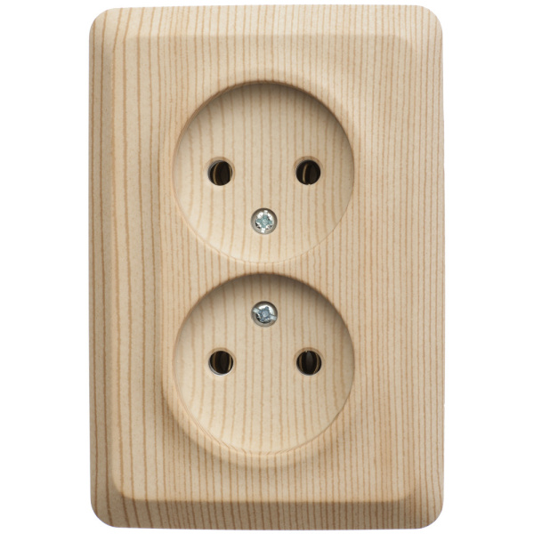 Systeme Electric Этюд наруж Сосна Розетка 2-ая угловая б/з без шторок 16А 250B