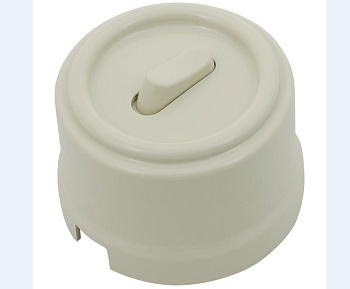 BIRONI Лизетта Пластик Слоновая кость Выключатель проходной 1-кл (клавишный) B1-221-211