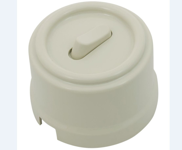 BIRONI Лизетта Пластик Слоновая кость Выключатель проходной 1-кл (клавишный) B1-221-211