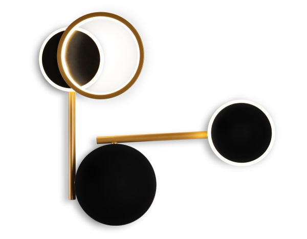 Ambrella Настенный поворотный светодиодный светильник FL5198 SBK/GD черный песок/золото LED 3000K 13W 445*400*60