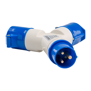 КЭАЗ Адаптер силовой двухлучевой 1012-16А-6h-220AC-2P+PE-IP44