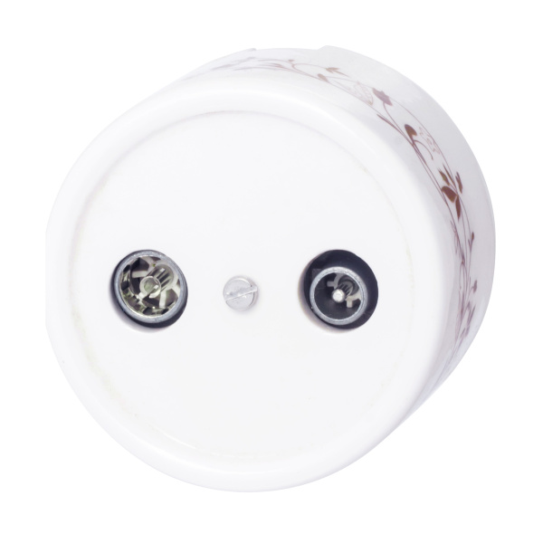 BIRONI Лизетта Керамика Белый Розетка R/TV-Sat проходная (декор D6/2) B1-304-01-D6/2