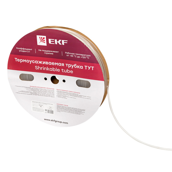 Купить EKF Термоусаживаемая трубка ТУТ 6/3 прозрачная рулон