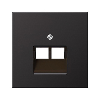 JUNG EcoProfi Черный матовый Накладка 2-ой ТЛФ/комп розетки EP569-2BFPLUASWM