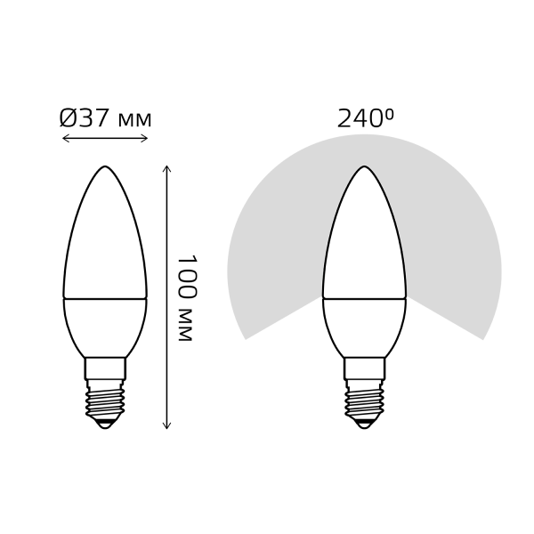 Купить Gauss Лампа Elementary Свеча 8W 520lm 3000K Е14 LED 33118