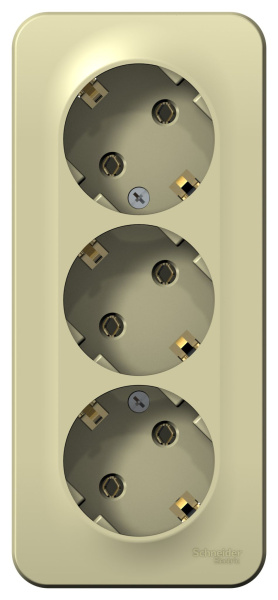 Купить Systeme Electric Blanca наруж Беж Розетка 3-ая с/з без шторок, изолир. пластина 16А, 250В