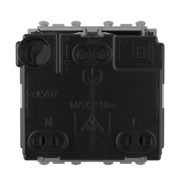 Купить DKC Розетка модульная, 2P+E, с з/ш, "Avanti", "Закаленная сталь", 2 модуля