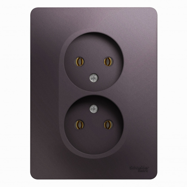 Systeme Electric Glossa Сиреневый туман Розетка 2-ая б/з (в сборе)