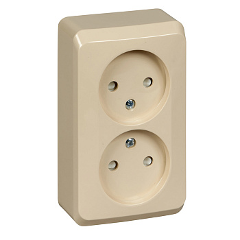Systeme Electric Этюд наруж Крем Розетка 2-ая б/з со шторками