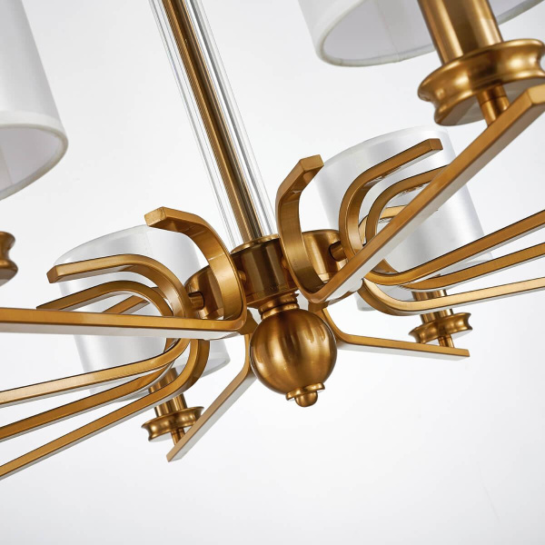 Купить Favourite 2679-10P подвесная люстра Каркас бронзового цвета, абажуры из белого шелка