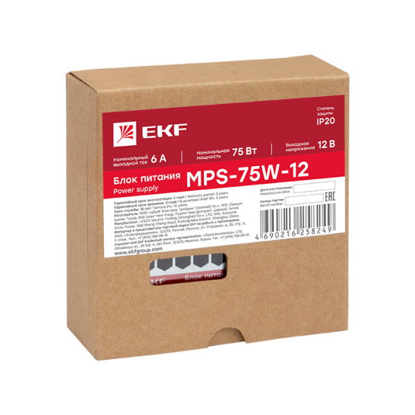 Купить EKF PROxima Блок питания 12В MPS-75W-12