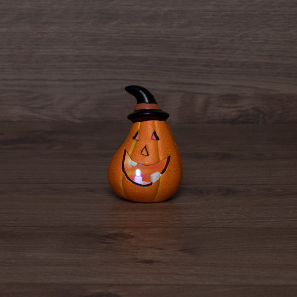 NEON-NIGHT Керамическая фигурка «Тыква в шляпе» 7.1х6.7х10.8 см 505-018