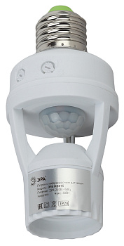 ЭРА MD 015 Датчик движения Датчик движения белый E27 60Вт 360 градусов 6м IP20