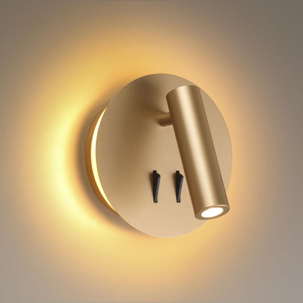 Купить Odeon Light 3913/9WL ODL20 243 золотистый/металл Наст-й свет-к с лампой д/чтения с выкл LED 9W 3000K 220V BEAM