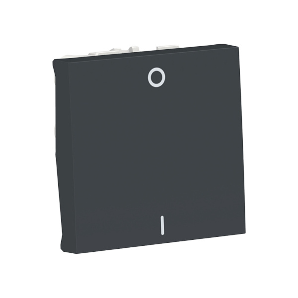 SE Unica Modular Антрацит Выключатель 1-клавишный, двухполюсный, сх. 2, 16 AX, 250В, 2 модуля NU326254