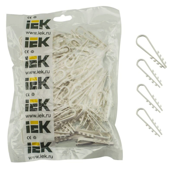 Купить IEK Дюбель хомут 19-25мм нейлон белый (100шт) ИЭК UHH35-19-25-100*