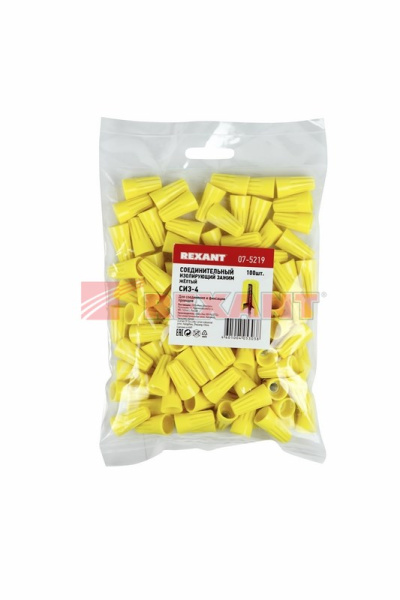 Купить Соединительный изолирующий зажим желтый СИЗ-4 Rexant 07-5219