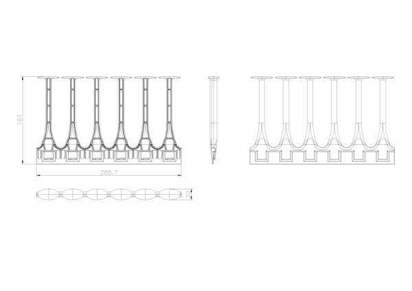 Купить Hyperline CFS-6U-BL Гребенка кабельного организатора, пластиковая, 6U, цвет голубой 332991