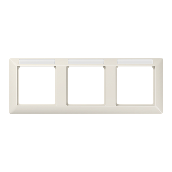 JUNG Рамка 3-кратная горизонтальная с полем для надписи слоновая кость AS5830BFINA