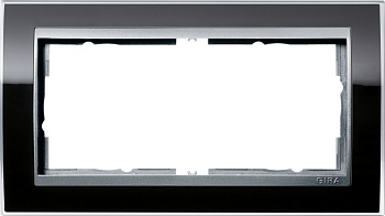 Gira Event Clear Черный/Алюминий Рамка 2-ая без перегородки 1002736