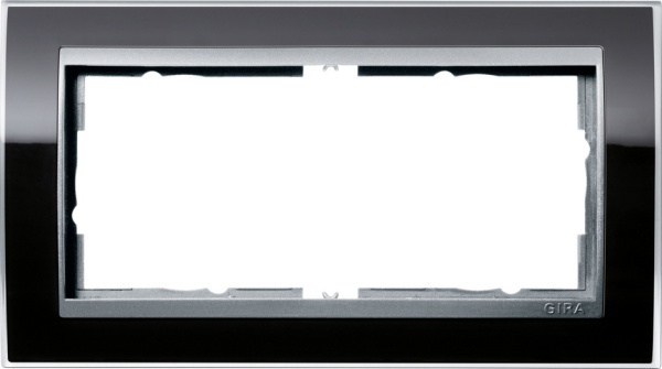 Gira Event Clear Черный/Алюминий Рамка 2-ая без перегородки 1002736