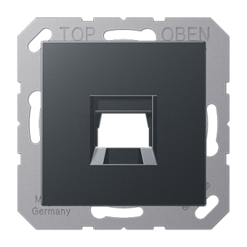 JUNG Kрышка для 1-го разъема без видимого винта подпружиненная шторка термопласт матовый антрацит A1569-1WEANM