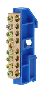 ЭРА NO-222-51 Синий Шина PE "земля" на DIN-изол ШНИ-8х12-8-Д